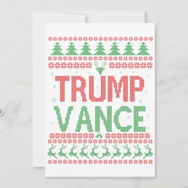 Trump Vance Republikansk Ful Jultröja Xmas Inbjudningar (Framsida)