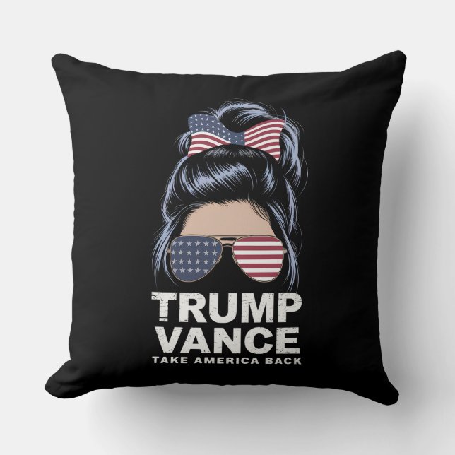 Trump Vance Ta Amerika Tillbaka Messig Bunt Tjej Kudde (Framsida)