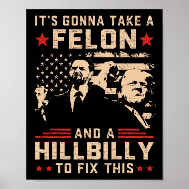 Trump Vance... tar en feon och Hillbilly. Poster (Framsidan)