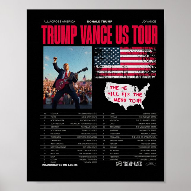 Trump Vance Us Tour Poster (Framsidan)