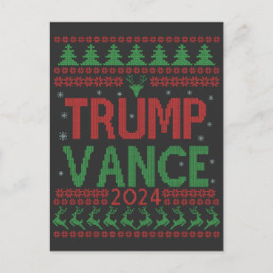 Trump Vance Valection Ugly jul Sweater Vykort