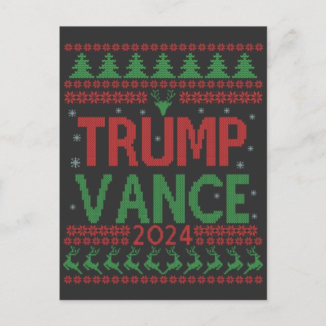 Trump Vance Valection Ugly jul Sweater Vykort (Framsida)