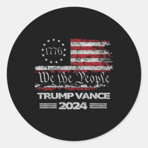 Trump Vance Vi the People 47th President Trump Won Runt Klistermärke