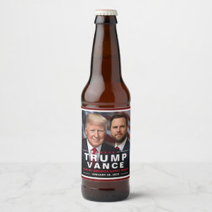 Trump Vance Victory Inauguration Collector's Ölflaska Etikett