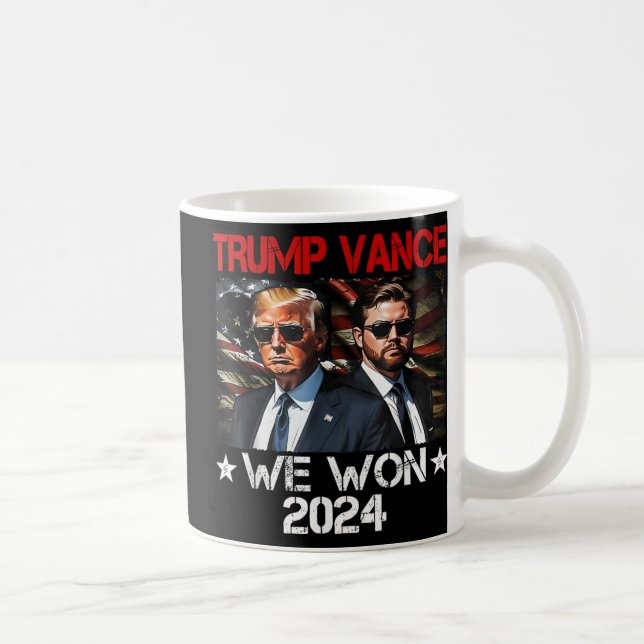 Trump Vance We Won Win Inauguration Day 2025 47 th Kaffemugg (Höger)