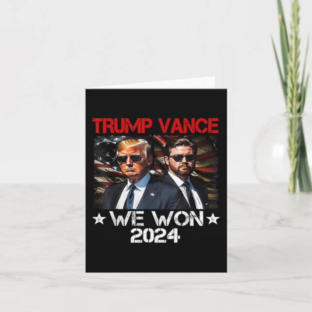 Trump Vance We Won Win Inauguration Day 2025 47 th Kort (Framsida)