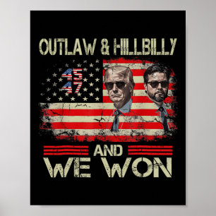 Trump Vance We Won Win Inauguration Day 2025 47 th Poster