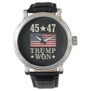 Trump Vann 2024 45 47:e President Usa Flagga Armbandsur