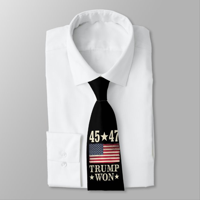 Trump Vann 2024 45 47:e President Usa Flagga Slips (Bunden)