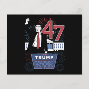 Trump Vann 2024 President 47 Amerika USA Flygblad