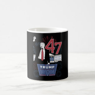 Trump Vann 2024 President 47 Amerika USA Kaffemugg