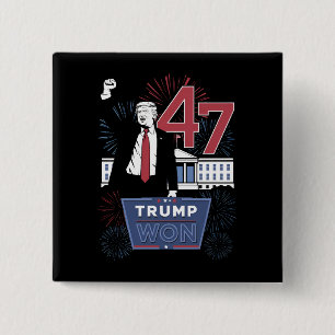 Trump Vann 2024 President 47 Amerika USA Knapp