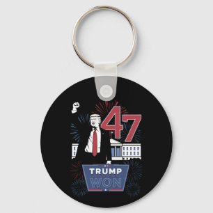 Trump Vann 2024 President 47 Amerika USA Nyckelring