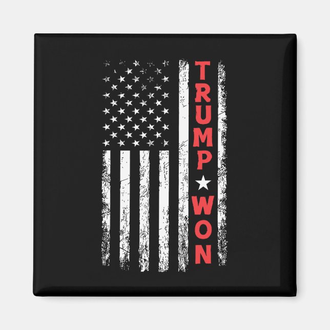 Trump vann 2025 års val Usa Flagga  Magnet (Framsidan)