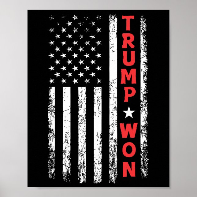 Trump vann 2025 års val Usa Flagga  Poster (Framsidan)