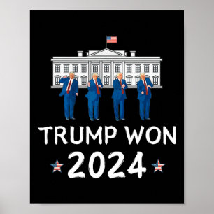 Trump vann 2025 Trump dansar på Vita huset firar Poster