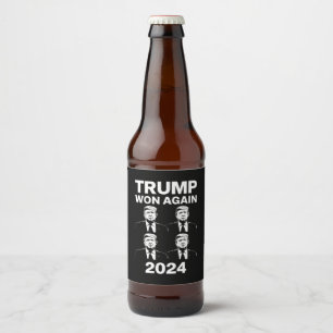 Trump vann igen 2024 års val invigningsdag 47 ölflaska etikett