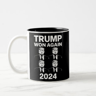Trump vann igen 2024 års val invigningsdag 47 Två-Tonad mugg