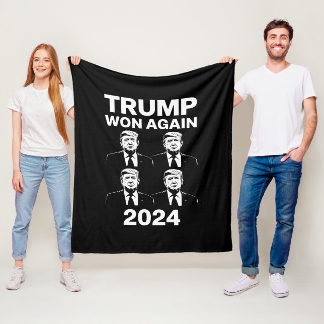 Trump vann igen 2024 valet invigning dag 47 fleecefilt (På plats)