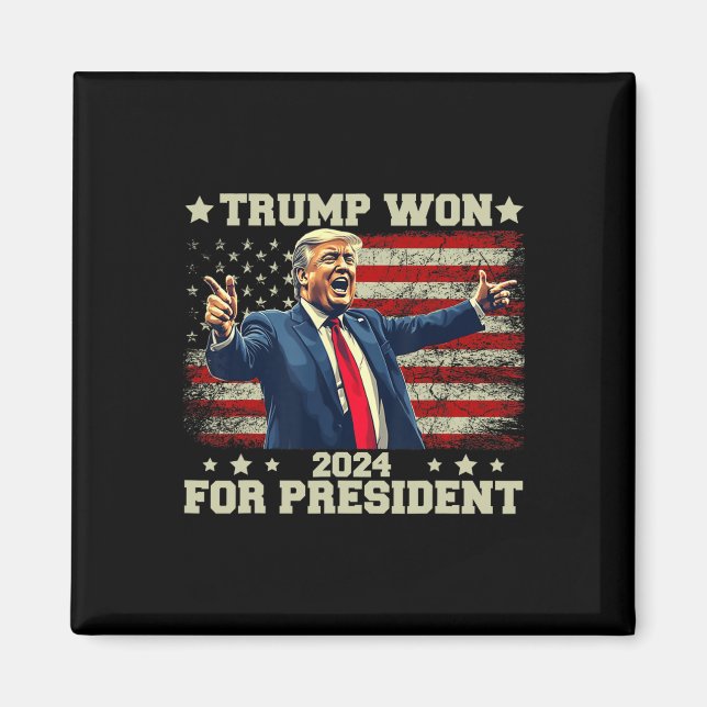 Trump Vann Igen 2025 Val President 47 Th Amer Magnet (Framsidan)