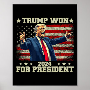 Trump Vann Igen 2025 Val President 47 Th Amer Poster