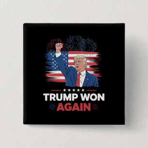 Trump Vann Igen President 47 USA Vintage Knapp