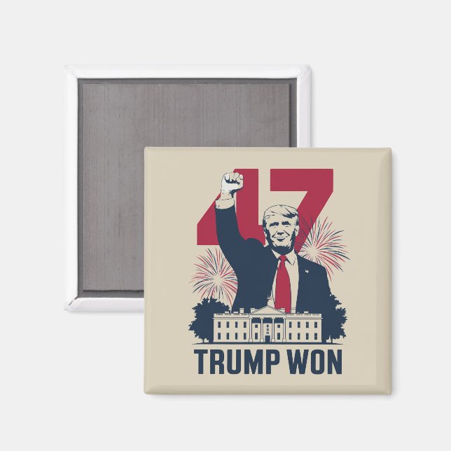 Trump vann igen presidentvalet 2024 47:e  magnet (Front/Back)