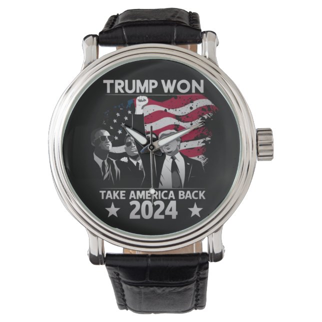 Trump Vann Igen Ta Amerika Tillbaka 2024 Armbandsur (Framsida)