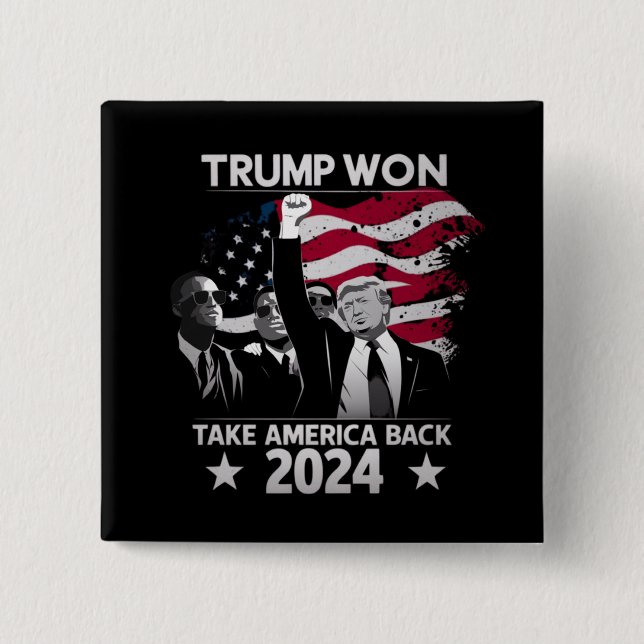 Trump Vann Igen Ta Amerika Tillbaka 2024 Knapp (Framsida)