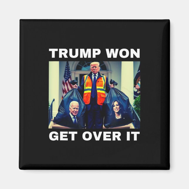 Trump Vann Kom Över Det Tee Mega Vann Valet 2025  Magnet (Framsidan)