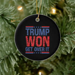 Trump Vann Komma Över Det Julgransprydnad Keramik