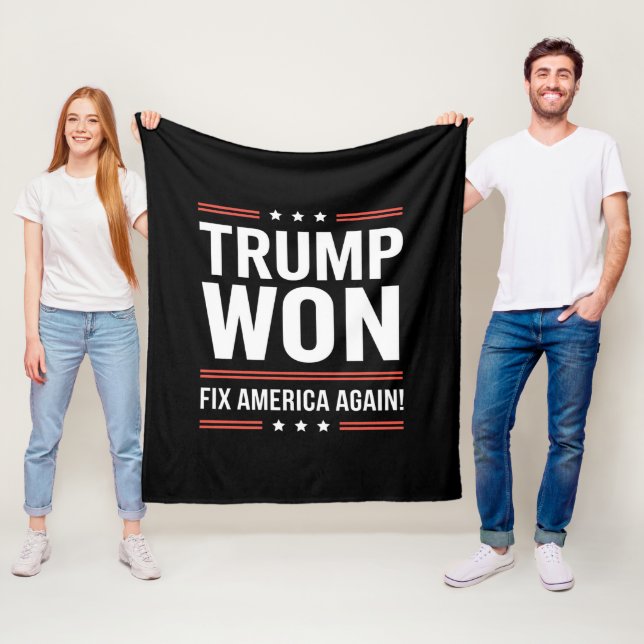 Trump Vann MAGA Trump Vinnare 2024 Återställ Ameri Fleecefilt (På plats)