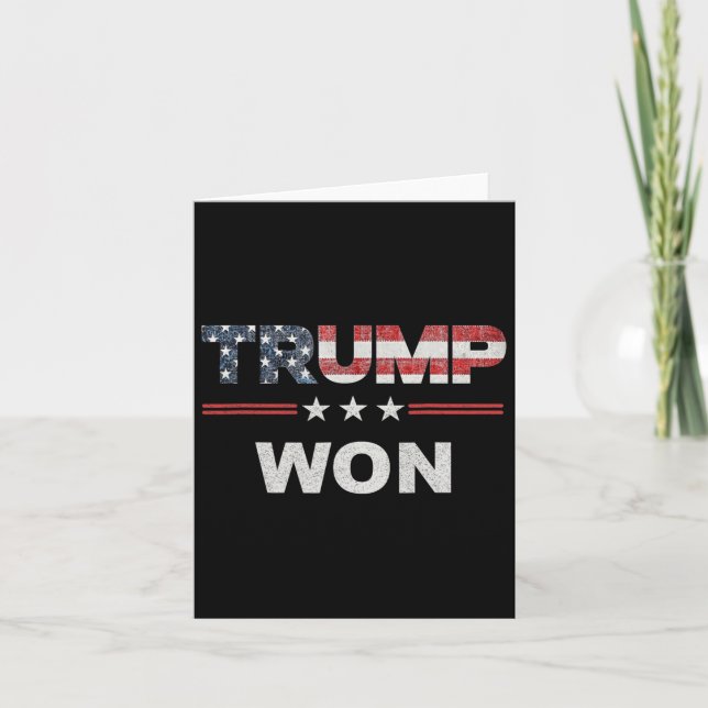 Trump Vann T 4:e Juli Amerikansk Flagga  Kort (Framsida)