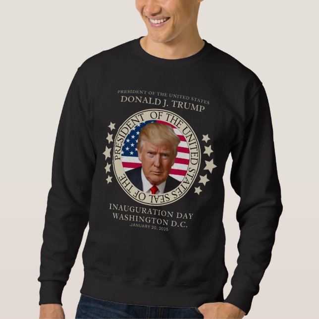Trump vann valet invigning januari 2025 47:e lång ärmad tröja (Framsida)