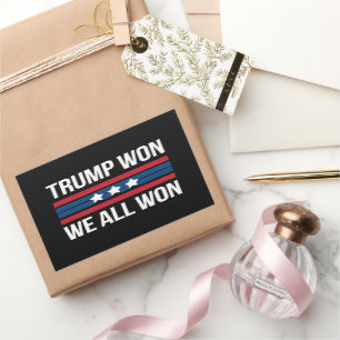 Trump Vann Vi Alla Vann 2024 USA Flagga Trump Vann Rektangulärt Klistermärke