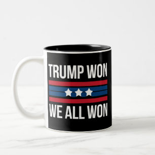 Trump Vann Vi Alla Vann 2024 USA Flagga Trump Vann Två-Tonad Mugg