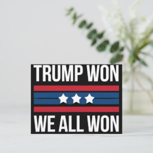 Trump Vann Vi Alla Vann 2024 USA Flagga Trump Vann Vykort