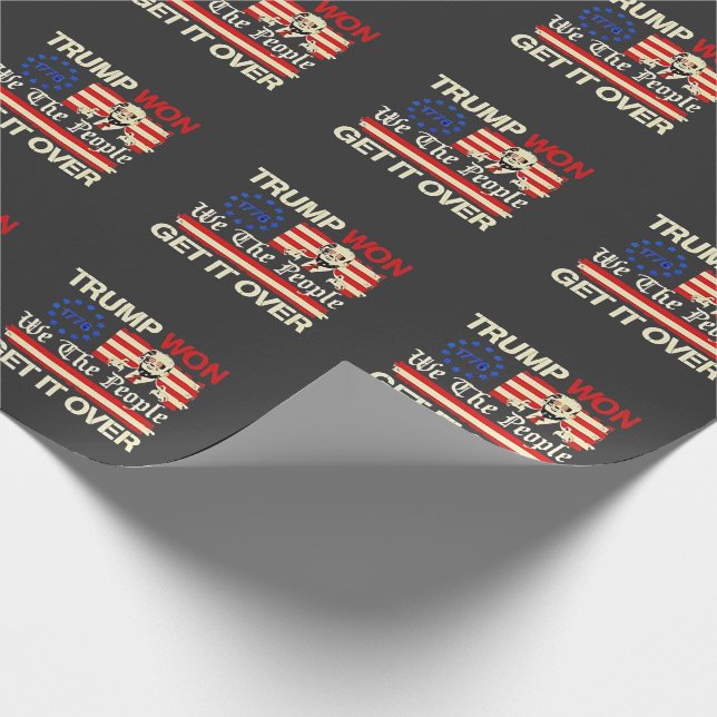 Trump Vann Vi Folket Får Det Över Inauguration  Presentpapper (Hörn)