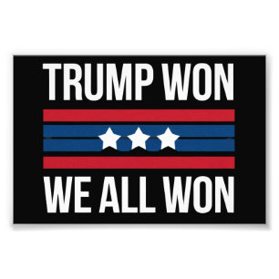 Trump Vann Vi Vann Alla 2024 USA Flagga Trump Vann Fototryck