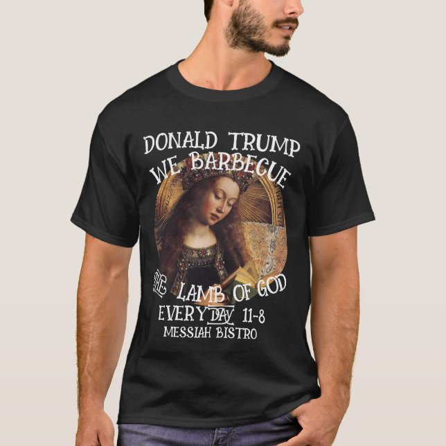 TRUMP VI HINDRAR LAMB AV GOD GHENT ALTARPIECE T SHIRT (Framsida)