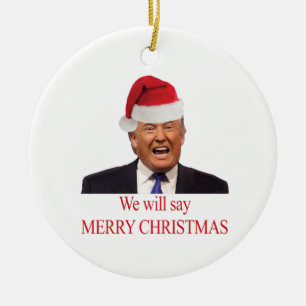 Trump: Vi säger God jul Julgransprydnad Keramik