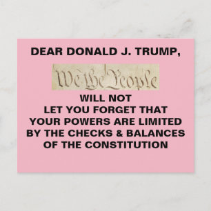 Trump Vi the People Checks and Balances Resistance Vykort