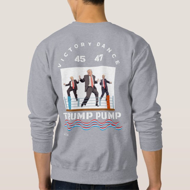 Trump Victory Dance Black T-Shirt Lång Ärmad Tröja (Baksida)
