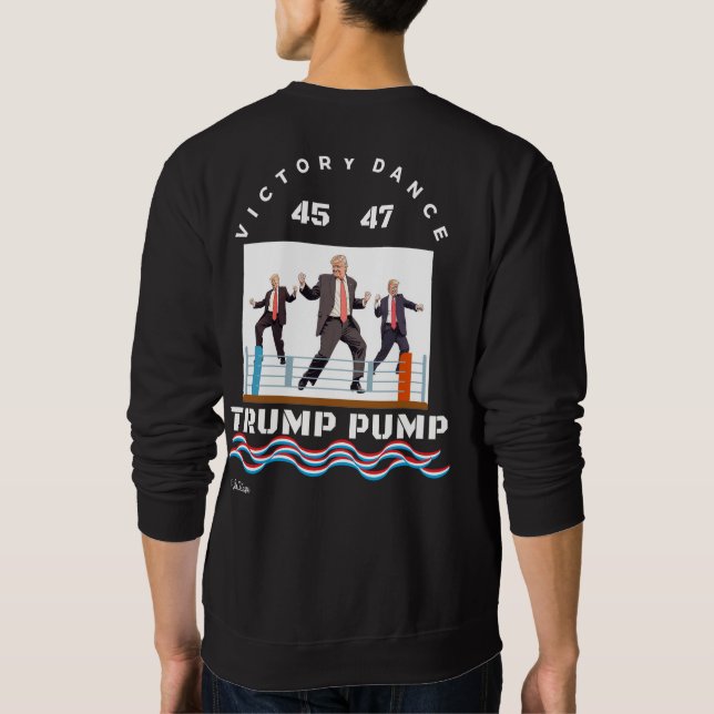 Trump Victory Dance Black T-Shirt Lång Ärmad Tröja (Baksida)