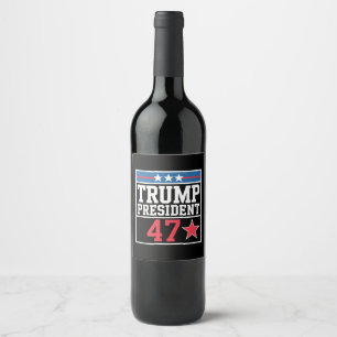 Trump vinner 2024 års val Trump vann 2024 Vinflaska Etikett