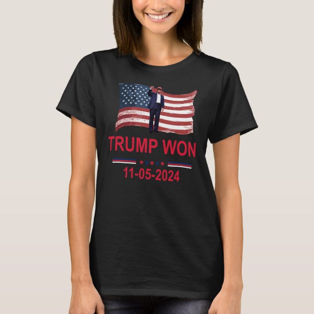 Trump Vins 2024 Valtrump Won 2024 T Shirt (Framsida)