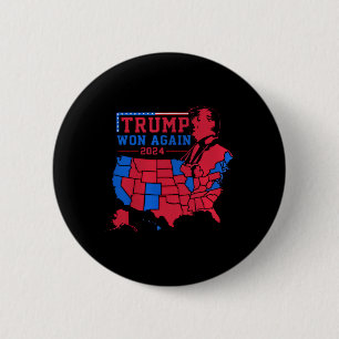 Trump Vins igen Red Wave Karta från USA 2024 Knapp