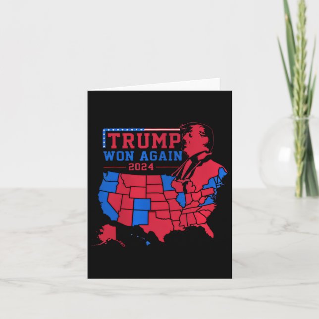 Trump Vins igen Red Wave Karta från USA 2024 Kort (Framsida)