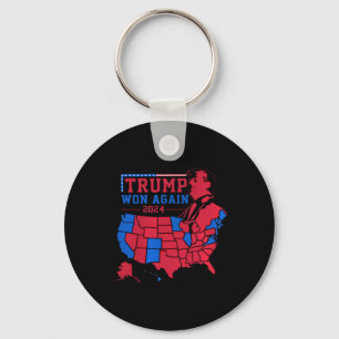 Trump Vins igen Red Wave Karta från USA 2024 Nyckelring