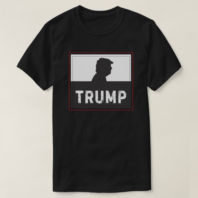 Trump Vit Grå Röd T Shirt (Design framsida)